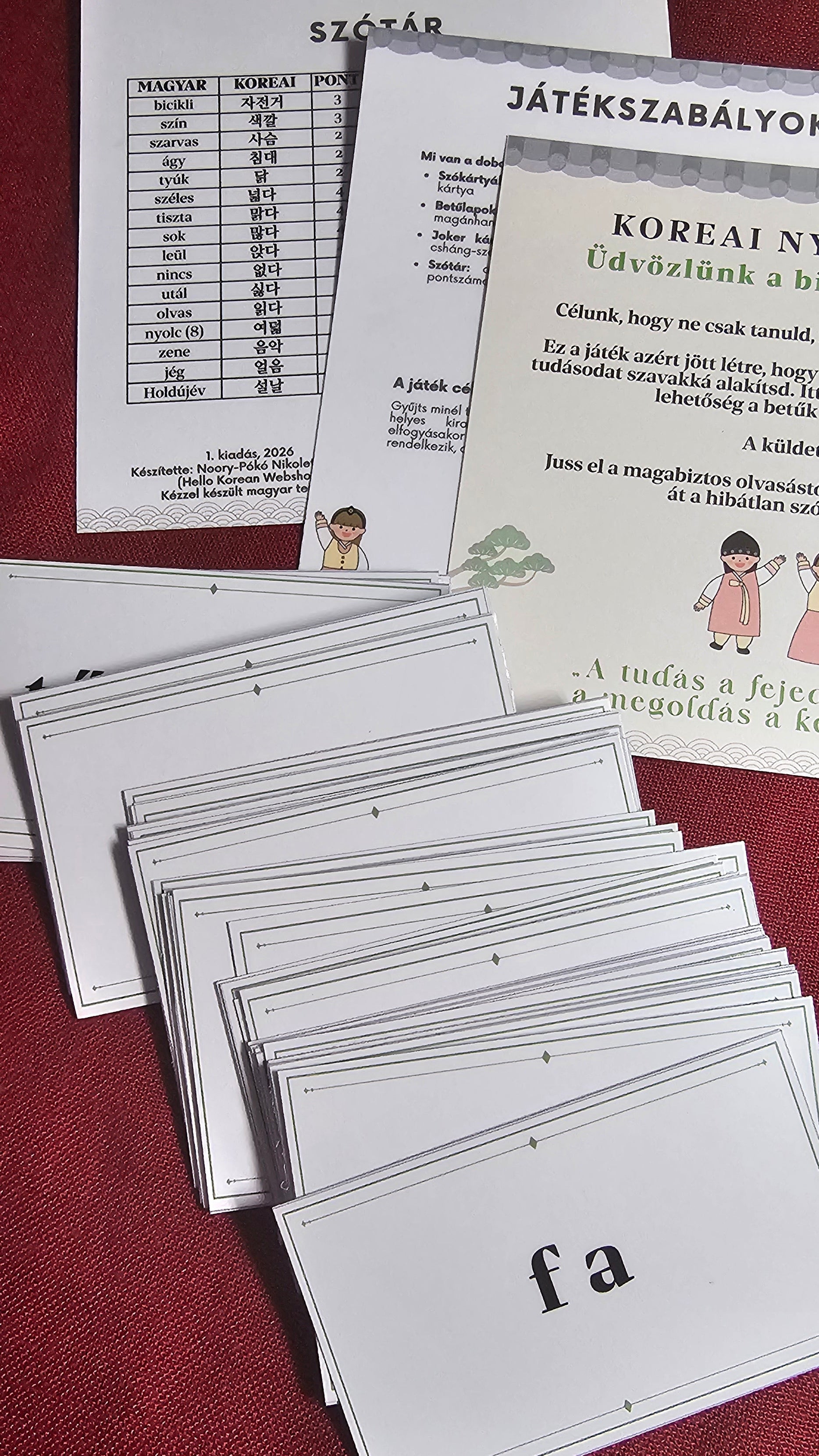 Koreai Nyelv-ÉSZ: Hángül társasjáték