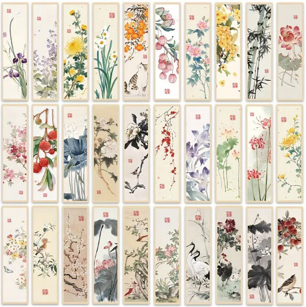 Orientális festmény könyvjelző - 3 darabos szett